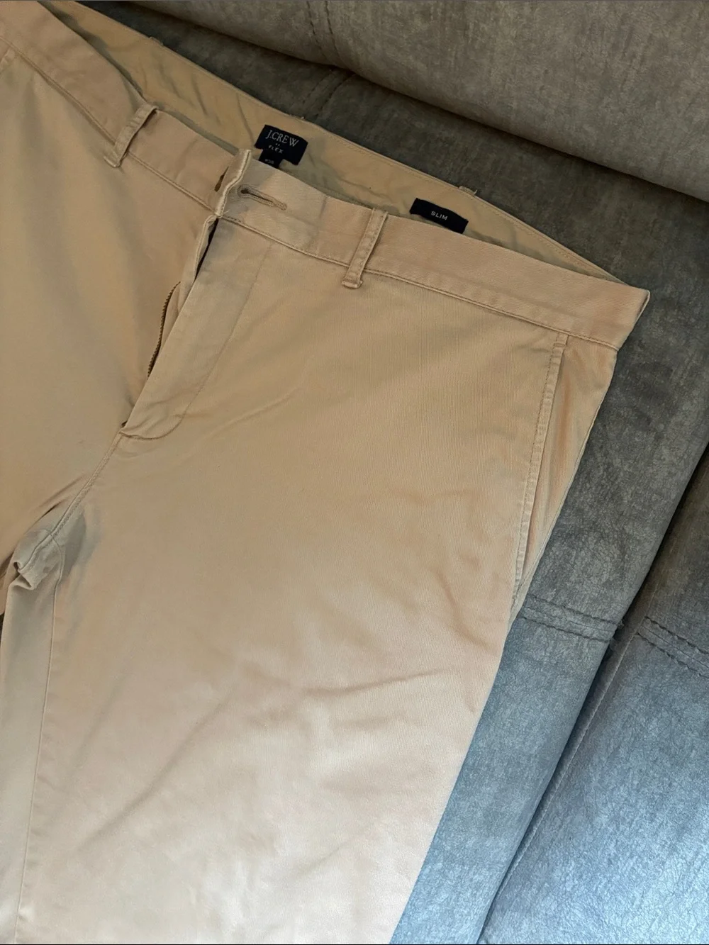 J Crew Men's Slim Flex Chino Pants in Light Tan